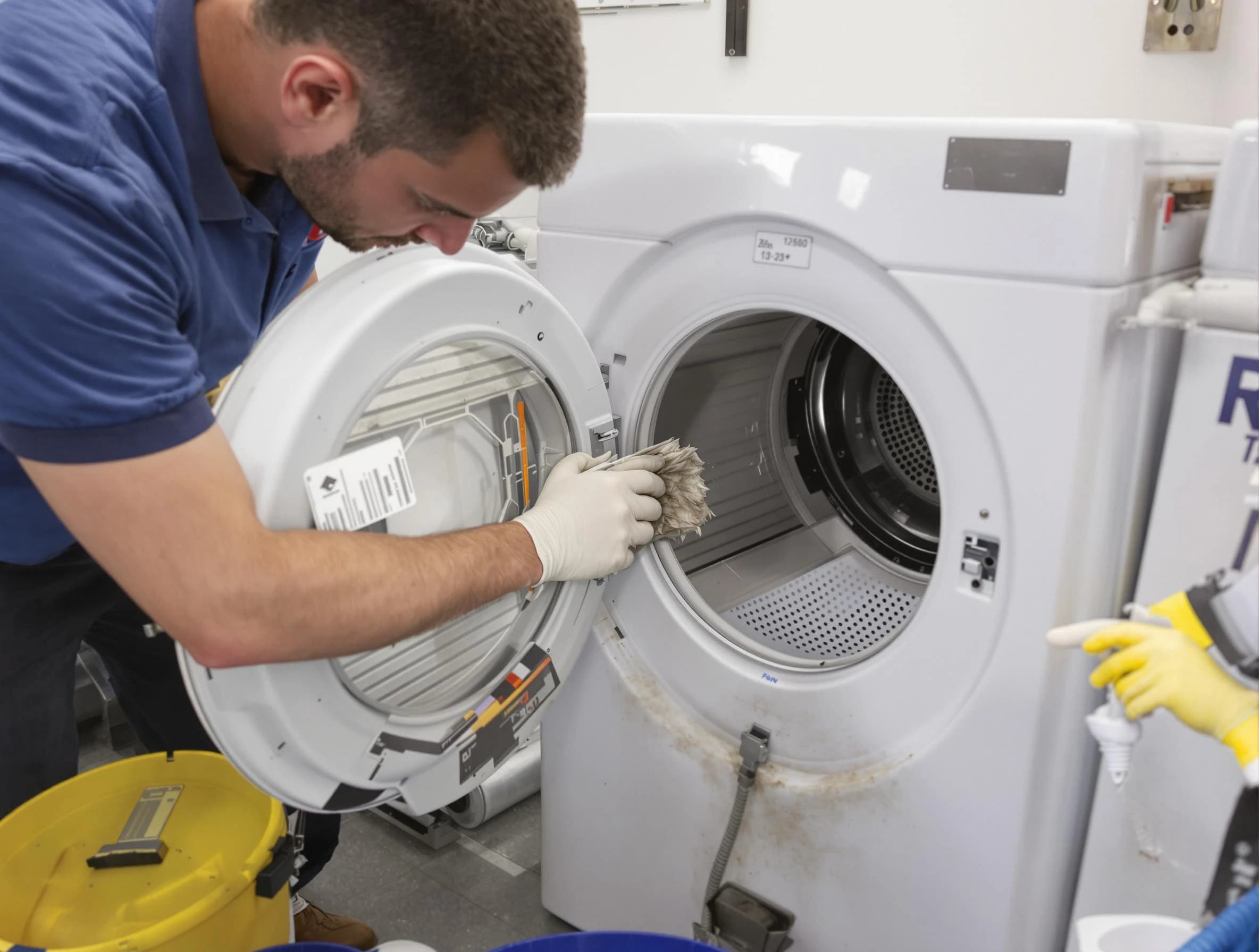 Lake Forest Dryer Vent Cleaning specialist performing detailed lint trap cleaning service in Lake Forest