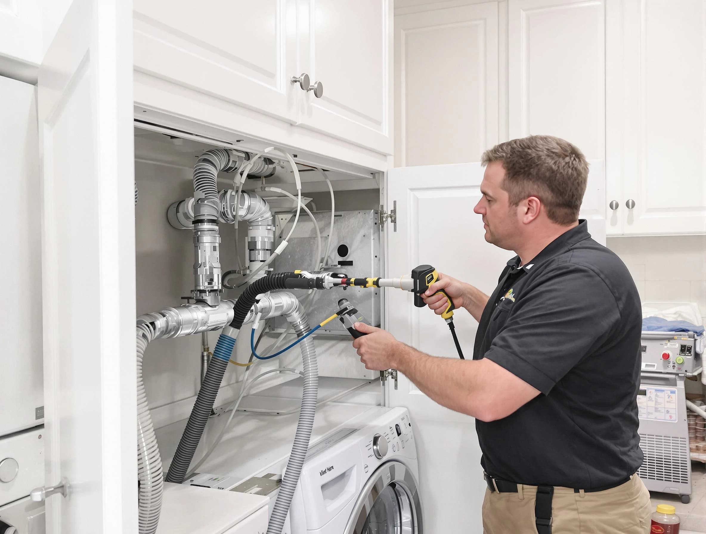 Lake Forest Dryer Vent Cleaning professional removing severe blockage from a clogged dryer vent in Lake Forest
