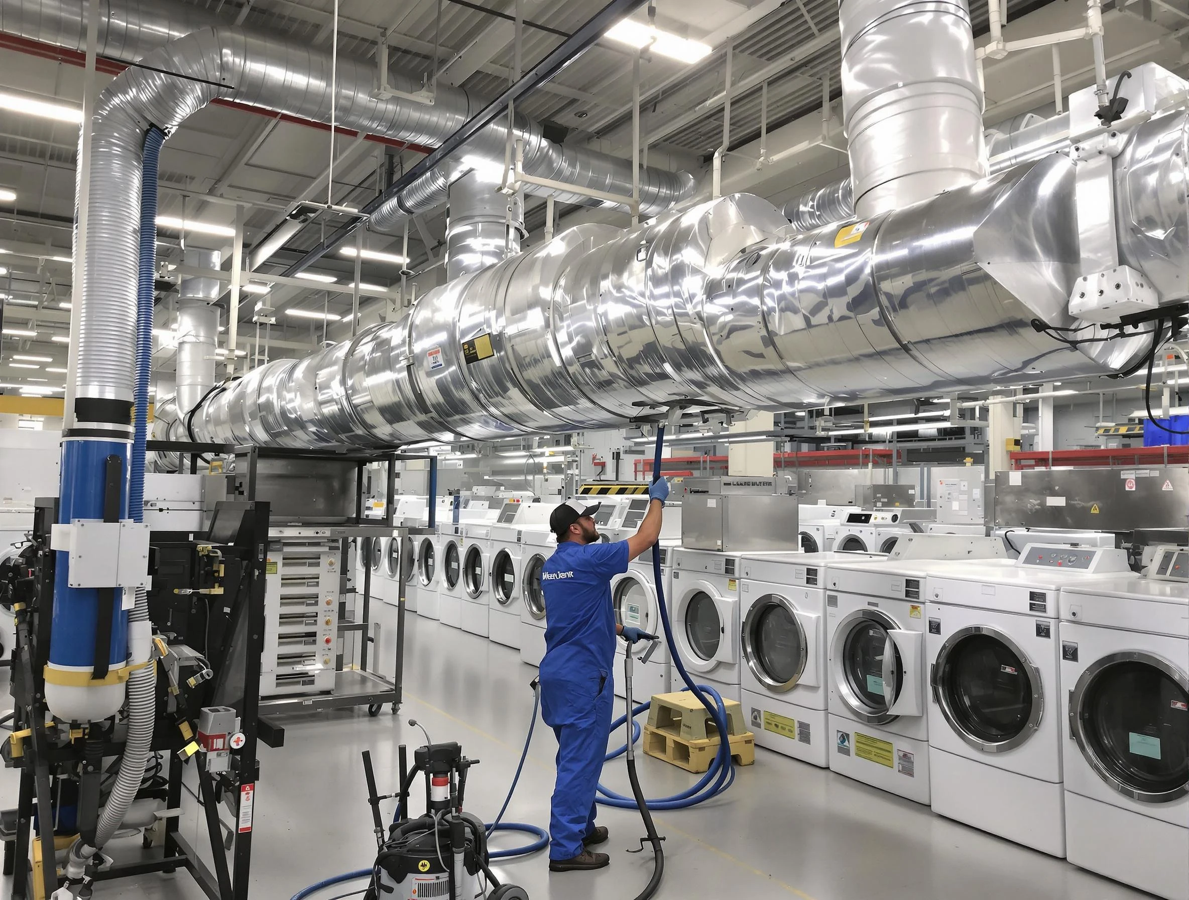 Lake Forest Dryer Vent Cleaning team performing heavy-duty industrial dryer vent cleaning in Lake Forest